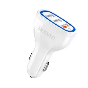 Dudao универсальное автомобильное зарядное устройство 3x USB Quick Charge 3.0 QC3.0 2.4A 18W белый (R7S белый)