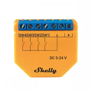 Shelly Plus i4 DC электрическое реле Оранжевый
