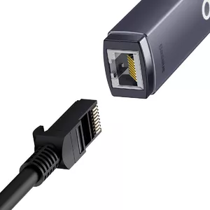 Baseus Lite sērijas USB-C uz RJ45 tīkla Gigabit 1000Mbps adapteris (pelēks)