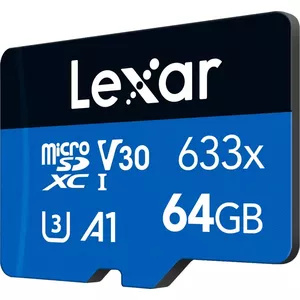Lexar 64GB High-Performance 633x microSDHC UHS-I, до 100MB/s чтение 20MB/s запись