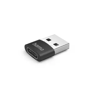Hama 00201532 kabeļu spraudņu pāreja USB C USB A Melns
