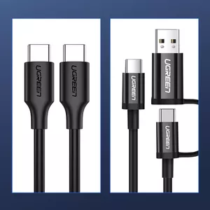 Ugreen USB Type C кабель для зарядки и передачи данных 3A 1,5 м черный (US286)