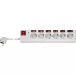Goobay 6-Way Surge-Protected Power Strip with Switch, 1.5 m