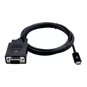 V7 V7UCVGA-2M video kabeļu aksesuārs VGA (D-Sub) USB Veids-C Melns