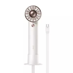 Портативный ручной вентилятор Baseus Flyer Turbine + кабель USB-C (белый)