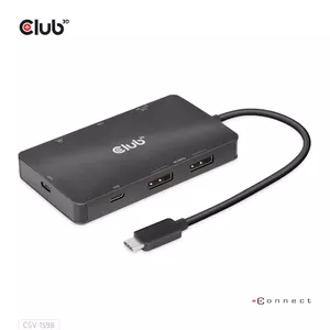 CLUB3D CSV-1598 док-станция для ноутбука USB 3.2 Gen 2 (3.1 Gen 2) Type-C Черный