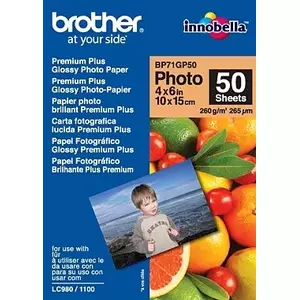 Brother BP71GP50 Premium Glossy Photo Paper fotopapīrs Balts