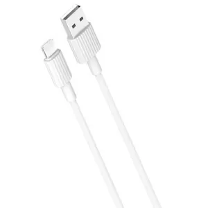 XO NB156 Прочный универсальный кабель USB-C для передачи данных Lightning PD из ТПЭ и быстрый зарядный кабель 2,4 А, 1 м, белый (NB156)
