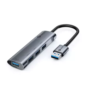 HUB USB C-tech UHB-U3-AL, 4x USB 3.2 Gen 1, alumīnija korpuss