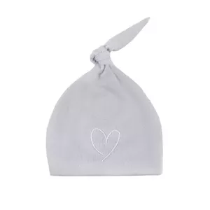 Newborn hat cotton white heart 1-3 mth