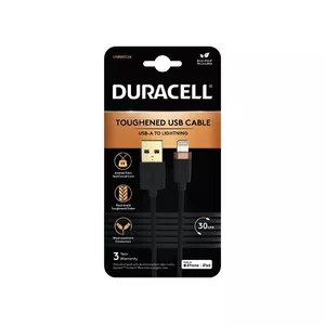 Duracell USB8012A lightning kabelis Melns