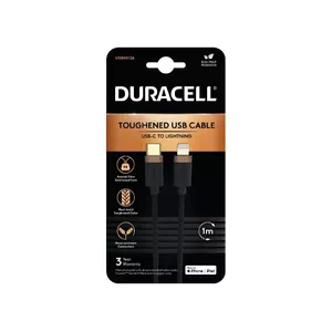 Duracell USB9012A lightning kabelis Melns