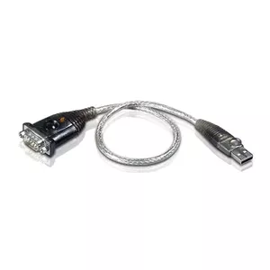 ATEN UC232A-AT кабель последовательной связи Нержавеющая сталь, Прозрачный, Черный 0,35 m USB тип-A DB-9