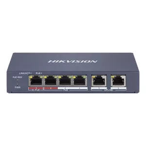 Hikvision DS-3E1106HP-EI сетевой коммутатор Управляемый Fast Ethernet (10/100) Питание по Ethernet (PoE) Серый