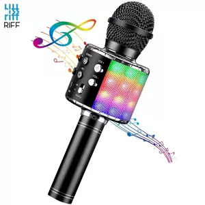 Riff WS-858 Караоке Микрофон с эфектами для развлечения для детей и Родителейс динамиками с записю Micro USB AUX Черный