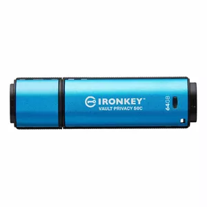 Kingston Technology IronKey Vault Privacy 50 USB zibatmiņa 64 GB USB Veids-C 3.2 Gen 1 (3.1 Gen 1) Melns, Zils