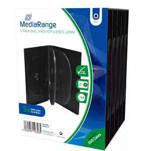 MediaRange BOX35-6 чехлы для оптических дисков Кейс для DVD дисков 6 диск (ов) Черный