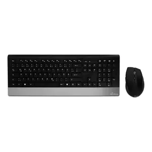 MediaRange MROS105 клавиатура Мышь входит в комплектацию Беспроводной RF QWERTZ Английский Черный, Серебристый