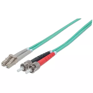 Intellinet 751117 optisko šķiedru kabelis 1 m ST LC OM3 Krāsa "Aqua"