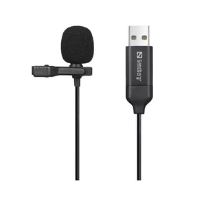 Sandberg Streamer USB Clip Microphone Черный Лавальерный/петличный микрофон