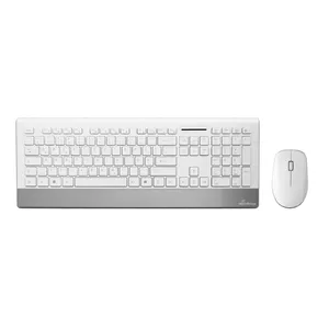 MediaRange MROS106 клавиатура Мышь входит в комплектацию Беспроводной RF QWERTZ Немецкий Серебристый, Белый