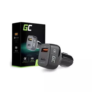 Green Cell CAD33 зарядное устройство для мобильных устройств Универсальная Черный Прикуриватель Быстрая зарядка Для помещений