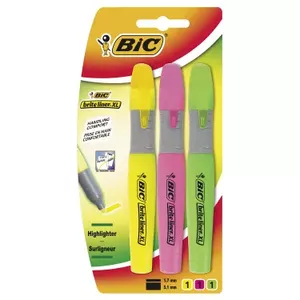 BIC brite liner XL перманентная маркер Скошенный наконечник Зеленый, Розовый, Желтый 3 шт