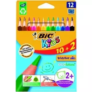 BIC Colored pencils CEV.TRIANG.CBW 10+2 EU 12 colored pencils, 214842