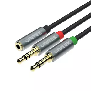 UNITEK Y-C957ABK аудио кабель 0,2 m 3,5 мм 2 x 3.5mm Черный, Серый