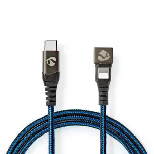 Nedis GCTB39650AL10 кабель с разъемами Lightning 1 m Черный, Синий