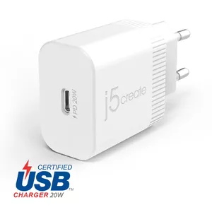 j5create JUP1420-EN зарядное устройство для мобильных устройств Универсальная Белый Кабель переменного тока Быстрая зарядка Для помещений