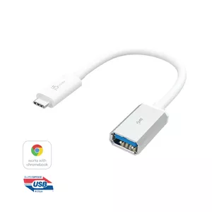 j5create JUCX05 USB кабель 0,1 m USB 3.2 Gen 2 (3.1 Gen 2) USB C USB A Серебристый, Белый