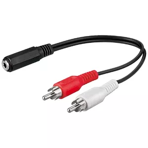 Goobay 50092 аудио кабель 0,2 m 3,5 мм 2 x RCA Черный, Красный, Белый