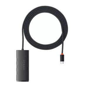 Baseus Lite Series Hub 4in1 USB-C to 4x USB 3.0 + USB-C, 2m (черный)