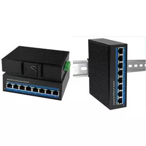 LogiLink Промышленный коммутатор Fast Ethernet PoE, 8 портов 10/100Base-TX RJ45, Plug &amp; Play, черный металлический корпус, - 1 штука (NS201P)