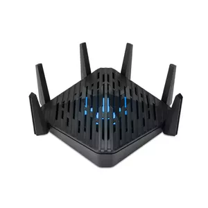 Acer Predator Connect W6 Wi Fi 6E bezvadu rūteris Tīkls Gigabit Ethernet Trīs diapazoni (2,4 GHz / 5 GHz / 6 GHz) Melns