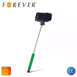 Forever MP-100 Bluetooth Selfie Stick 100cm - Universāla stiprinājuma statīvs ar iebūvētu Pulti Zaļš