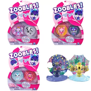 Zoobles Opposite Obsessed 2-Pack Transforming Collectible Figures and Happitat Accessories (Style May Vary)