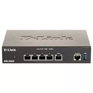 D-Link DSR-250V2 bezvadu rūteris Tīkls Gigabit Ethernet Melns