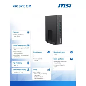 Компьютер PRO DP10 13M-04SEU W11P i5-1340P/8GB/512GB/1.9GHz